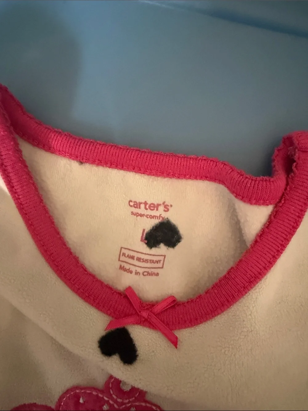 Carter's White Heart Print Nightgown with Pink Tiara Accent